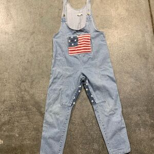 Vintage 90s American Flag Overalls